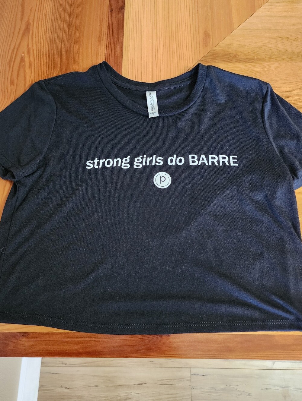 Pure Barre Strong Girls Do Barre Black Crop Tee